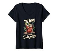 Donna Addio al nubilato Team Cuba Libre Cocktail per Bartender Maglietta con Collo a V