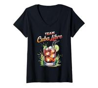 Donna Addio al nubilato Team Cuba Libre Cocktail per Bartender Maglietta con Collo a V
