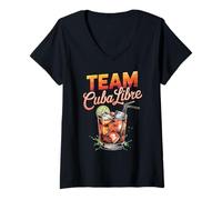 Donna Addio al nubilato Team Cuba Libre Cocktail per Bartender Maglietta con Collo a V