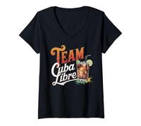 Donna Addio al nubilato Team Cuba Libre Cocktail per Bartender Maglietta con Collo a V