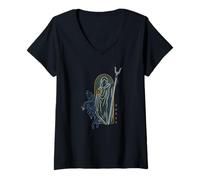 Donna Ade E Cerbero Segugio Mitologia Greca Dark Vintage Maglietta con Collo a V