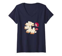 Donna Adorabile Duck Squad Guardando Duck Dramma Romantico,Anatre divertenti Maglietta con Collo a V