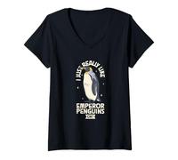 Donna Adoro i pinguini imperatore Maglietta con Collo a V