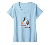 Donna Adoro Il Mio Coniglio Olandese per i Proprietari di Conigli Olandesi Maglietta con Collo a V