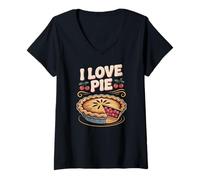Donna Adoro Pie Cherry Pastry Fun Maglietta con Collo a V