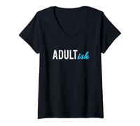 Donna Adulto(Ish) Divertente Sarcastico Adulto Vintage Adulti Maglietta con Collo a V