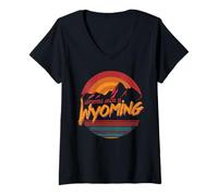 Donna Adventure Awaits in Wyoming Maglietta con Collo a V