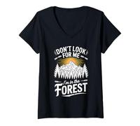 Donna Adventure Seeker Forest Explorer Boschi all'aperto Maglietta con Collo a V
