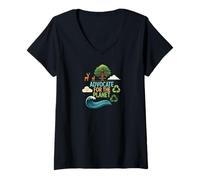 Donna Advocate For The Planet Earth Nature Recycling Save Ocean Maglietta con Collo a V