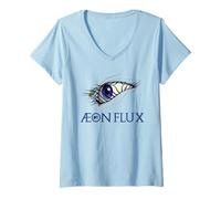 Donna Aeon Flux Eye Maglietta con Collo a V