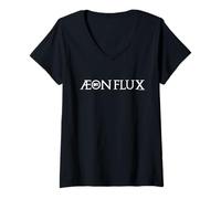 Donna Aeon Flux Logo Maglietta con Collo a V
