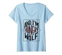 Donna Affamato Come Il Lupo Maglietta con Collo a V