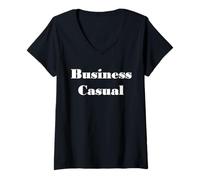Donna Affari Casual Divertente Maglietta con Collo a V