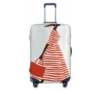 Donna africana a strisce rosse e bianche, copertura elastica per bagagli da viaggio, antipolvere, antigraffio, adatta per valigie da 56-61 cm