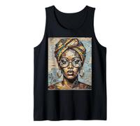 Donna Africana Collage Art Head Wrap Occhiali Canotta