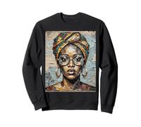 Donna Africana Collage Art Head Wrap Occhiali Felpa