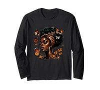 Donna Afro Farfalla Armonia Art Style Maglia a Manica
