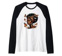 Donna Afro Farfalla Armonia Art Style Maglia con Maniche Raglan
