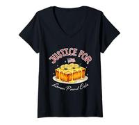 Donna Afro Justice for Lemon Pound Cake Funny Graphic Maglietta con Collo a V