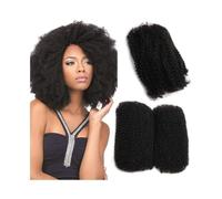 Donna Afro Kinkys Bulk Human Hair, 50 g/confezione Capelli Peruviani Ricci for Locs/Mini Twists/Trecce/Riparazione Extension per trecce(14inches)