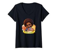 Donna Afro Man Lemon Cake Case Chiuso Maglietta con Collo a V