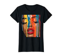 Donna afroamericana Colore Dipinto Face Paint Gocciola Maglietta