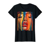 Donna afroamericana Colore Dipinto Face Paint Gocciola Maglietta
