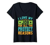Donna Agente Assicurativo Love My Job Broker Assicurativo Maglietta con Collo a V