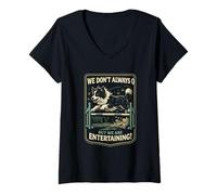 Donna Agility Dog Joke We Don't Always Q Funny Handler Dicendo Maglietta con Collo a V