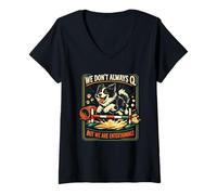 Donna Agility Dog Joke We Don't Always Q Funny Handler Dicendo Maglietta con Collo a V