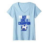 Donna Agire (Pratica) Come Un Campione di Calcio Maglietta con Collo a V