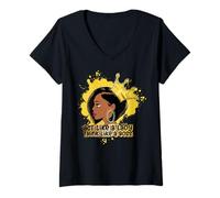 Donna Agisci Come Una Signora Pensa Come Un Capo Regina Nera melanina Sista Maglietta con Collo a V