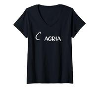 Donna Agria Divertido Amargura Personaje Maglietta con Collo a V