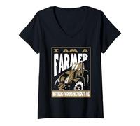 Donna Agricoltore Niente Funziona Senza di Me roba agricola per Uomini Maglietta con Collo a V