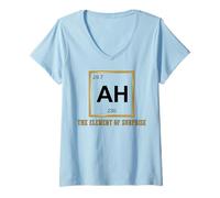 Donna Ah The Element of Surprise Chemistry Science Humor Maglietta con Collo a V