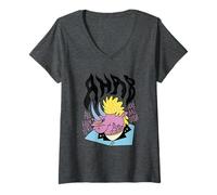 Donna AHAB Rhinoceros Punk - Tutti i Cacciatori Sono bastardi Maglietta con Collo a V