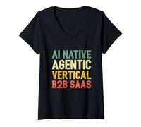 Donna AI Native Agentic B2B Saas - Avvio SaaS verticale Maglietta con Collo a V