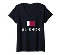 Donna Al Khor Country Qatar Family Trip Bambini Uomini Donne Maglietta con Collo a V