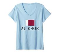 Donna Al Khor Country Qatar Family Trip Bambini Uomini Donne Maglietta con Collo a V