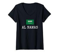 Donna Al Namas Arabia Saudita Paese Città Sauditi Nome Donne Uomini Maglietta con Collo a V