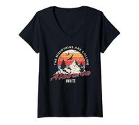 Donna Alabama Awaits The Mountains Are Calling, Smokey Mountains Maglietta con Collo a V