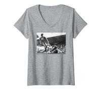 Donna Alan Hansen Shot Save Liverpool Leicester World Cup - Pallone da Calcio Maglietta con Collo a V