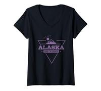 Donna Alaska Condividi The Wonder State USA Maglietta con Collo a V