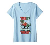 Donna Albero I Thought You Said Treat Funny Dino Maglietta con Collo a V