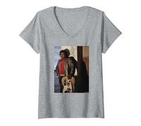 Donna Albert Collins Chitarrista Blues Americano di Michael Grecco Maglietta con Collo a V