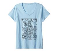 Donna Albrecht Durer Vintage The Flaming Sword Maglietta con Collo a V