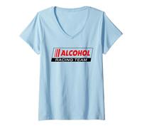 Donna Alcohol Racing Team X Deliziosa Birra Birra e Corse automobilistiche Maglietta con Collo a V