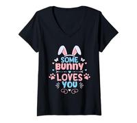 Donna Alcuni Bunny ti ama Maglietta con Collo a V