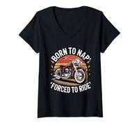 Donna Alcuni Nonni Fanno sonnellini Veri Nonni cavalcano motociclette Maglietta con Collo a V
