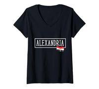 Donna Alessandria Egitto Country Family Trip Travel EG Uomini Donne Maglietta con Collo a V